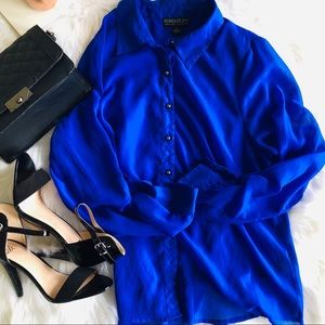 Forever 21: Cobalt Blue sheer blouse